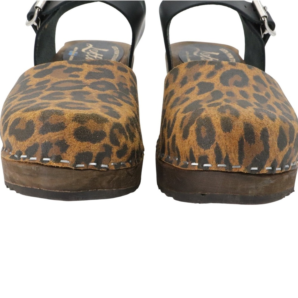 Lotta From Stockholm Leopard Print Highwood Heel Clogs Slingback Size 38 - Picture 5 of 7